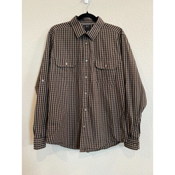 JF JFarrar blue/black checked button down Slim Fit Shirt Size Large a992 - Picture 1 of 5